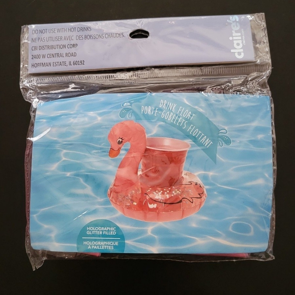 Nwt pink flamingo floating drink holder